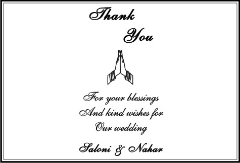 Wedding thank you card 5 - Parekh Cards